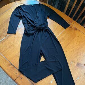 SOLD - Express Black Twist Front  V Neckline Jumpsuit Size Small